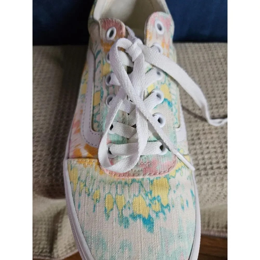 Vans Ward Sneakers Psychedelic Tie-dye Multicolor Low Top Design Size 8.5